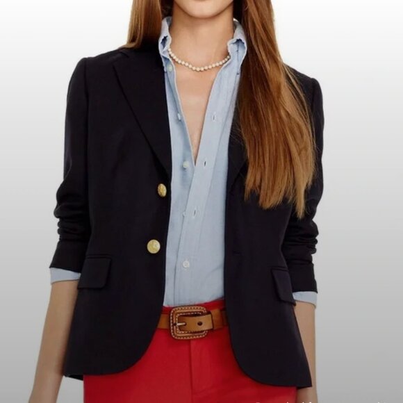 VINTAGE Ralph Lauren Rugby navy blazer with gold buttons - Picture 1 of 8